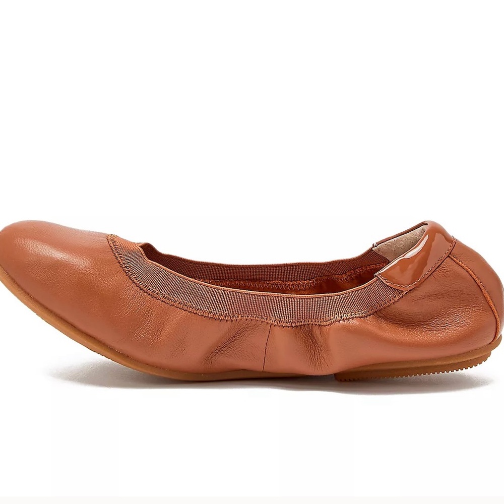 Lands end leather flats shoes Comfort Slip On Brown - Picture 5 of 7